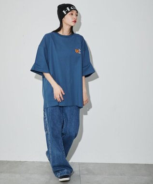 WEGO 【ユニセックス着用ITEM】別注ベンデイビスワンポイントT ブルー