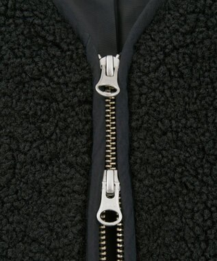 earth music&ecology ボアキルトミドルコート Black