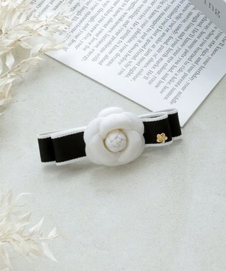 Tiaclasse 【安田美沙子さん着用・選べる2TYPE】ローズモチーフバレッタ オフホワイト×ブラック