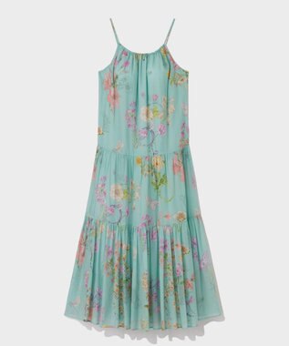 GRACE CONTINENTAL ボタニカルティアードドレス ミント