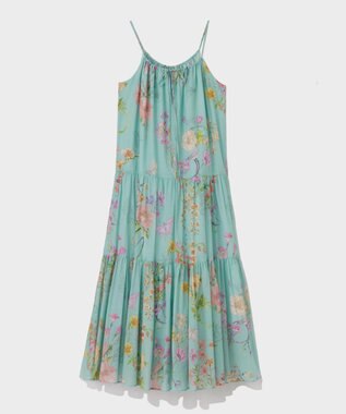 GRACE CONTINENTAL ボタニカルティアードドレス ミント