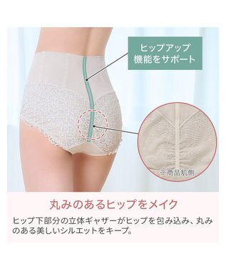 BRADELIS New York 【カヤビューティーラボ】レーシーハイウエストショーツ25 深め ハイウエスト お腹すっきり 補正 補整下着 シアーグレージュ