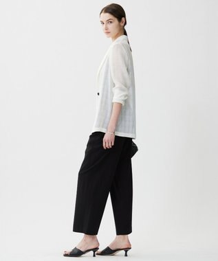 ICB スクエアチェックレノクロス レースジャケット オフホワイト系