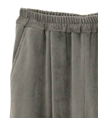 Green Parks ぽかぽか裏起毛ベロアイージーパンツ Charcoal Gray