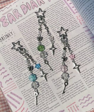 WEGO スタークローバービーズキーホルダー ブルー