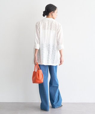 earth music&ecology レースシャツジャケット Ivory