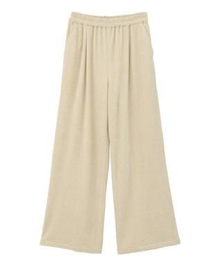 Green Parks ぽかぽか裏起毛ベロアイージーパンツ Ivory