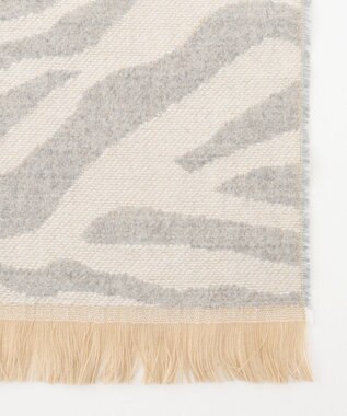 JOSEPH ABBOUD 【フランス製】ゼブラパターン ストール ホワイト系7