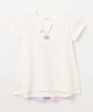 ANY KIDS 接触冷感 しろくま バックシャン Tシャツ エクリュ×レインボー