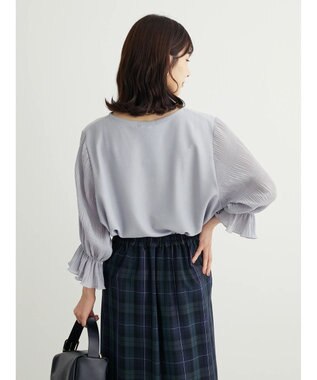 Green Parks マジョリカドッキング７分袖プルオーバー Sax