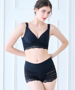 BRADELIS New York 【BRADELIS Me】 オールインワンスタイルショーツ ブラデリス 綿混ショーツ ブラック