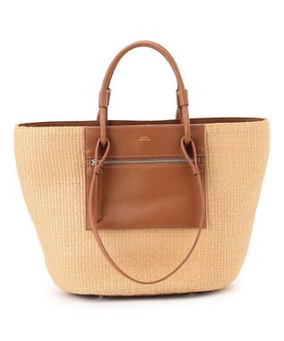 23区 雑材 トートバッグ ナチュラル×ブラウン