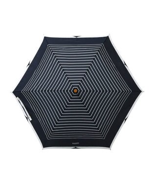 MOONBAT MACKINTOSH PHILOSOPHY(マッキントッシュ フィロソフィー) Cleric collar ボーダー 竹手元 雨傘 折りたたみ傘 ネイビーブルー