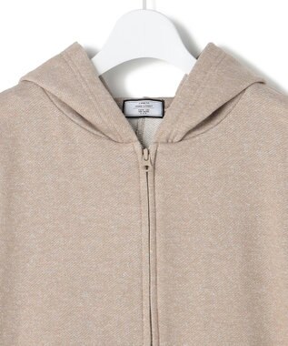 J.PRESS YORK STREET 【WOMEN】ラメ裏毛ジップアップ フーディ ブラウン系