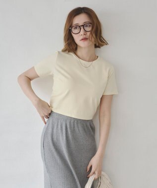 WEGO 【7色/SMLサイズ展開】コンパクトフィットT ライトイエロー