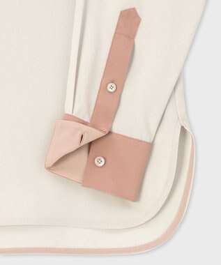 Paul Smith バックサテン ジョーゼット スタンドカラー ブラウス エクリュ