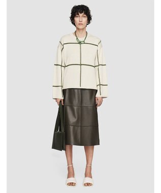 JOSEPH 【洗える】グリッド コットンシルク 　クルーネックニット Oat Combo