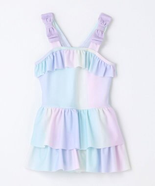 ANY KIDS 総柄 フリル ワンピース 水着 レインボー