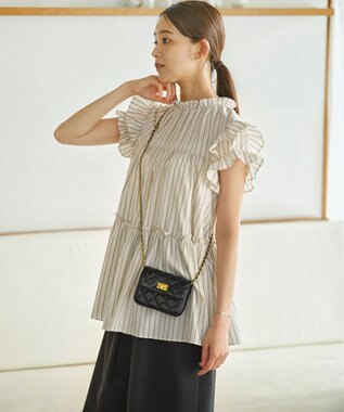 組曲 【WEB限定】ナイロンレーヨン チュニック ブラウス エクリュベース系1