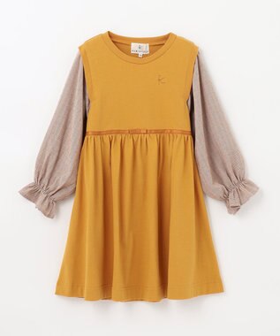 組曲 KIDS 【110-140cm】シェイプドカット ワンピース マリーゴールド系