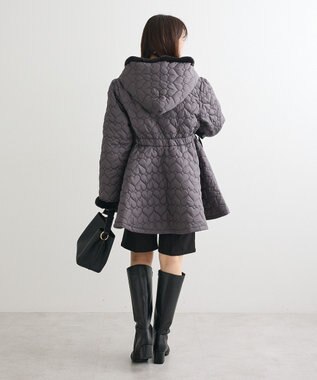 Green Parks ・ｓｗｉｎｇ　ｂｙ　ハートキルトフレアコート Charcoal Gray