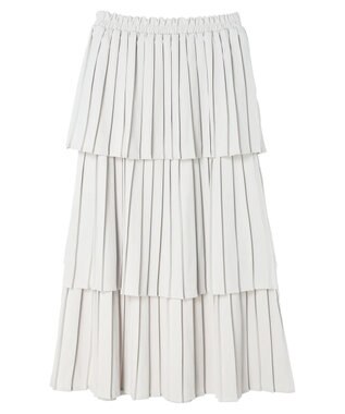 earth music&ecology ミックスプリーツティアードスカート Gray