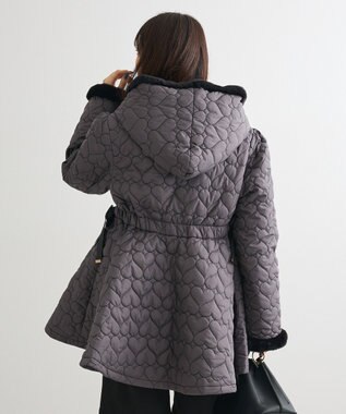 Green Parks ・ｓｗｉｎｇ　ｂｙ　ハートキルトフレアコート Charcoal Gray