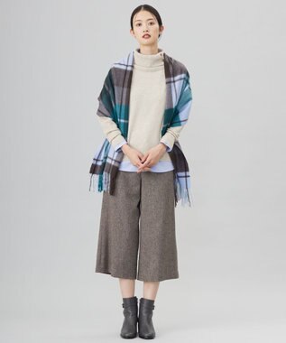 J.PRESS LADIES L 【洗える】SOFT TOUCH WOOL リブ切り替え ニット ベージュ系
