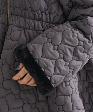 Green Parks ・ｓｗｉｎｇ　ｂｙ　ハートキルトフレアコート Charcoal Gray