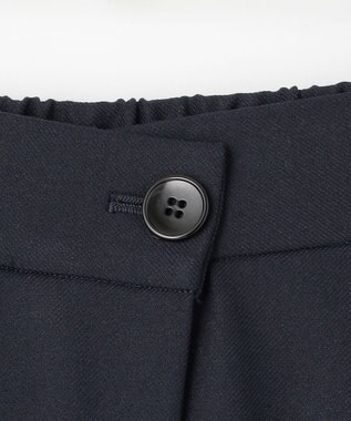 #Newans 【洗える】スラントフロントコクーンパンツ ネイビー