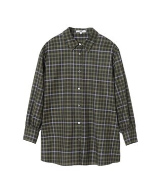 DAKS チェック ドローストリングオーバーシャツ グリーン