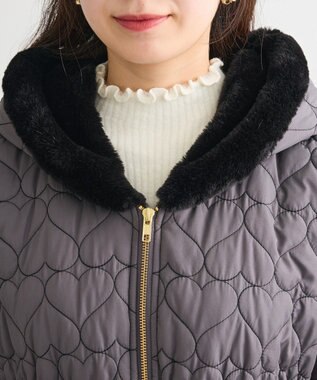 Green Parks ・ｓｗｉｎｇ　ｂｙ　ハートキルトフレアコート Charcoal Gray