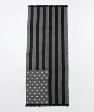 JOSEPH ABBOUD 【ブランド30周年記念・フランス製】アメリカンフラッグパターンストール ブラック系7