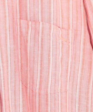 ANY 【Sサイズあり】ヨーロピアンリネンオーバーシャツ コーラルストライプ