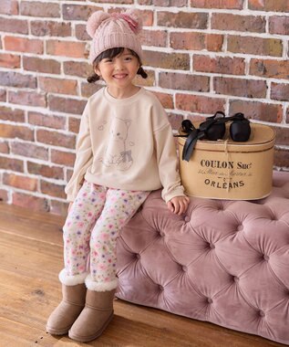 ANY KIDS 7days 裏シャギー 総柄 パンツ アイボリー系花柄