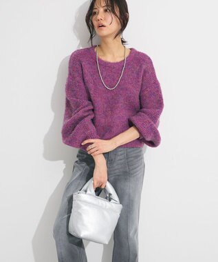 Green Parks ・ＥＬＥＮＣＡＲＥ　ＤＵＥ　ミックスシャギーニット Purple