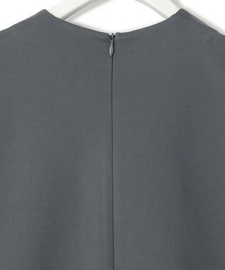 ICB 【WEB限定・洗える】ストレッチポンチ Vネックワンピース ダルブルー系