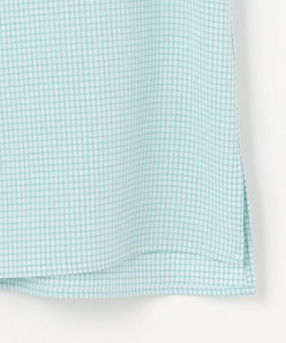 J.PRESS LADIES S 【洗える】SHEER ギンガム スキッパー ブラウス オフ×アクアグリーン系