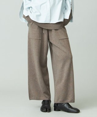 J.PRESS YORK STREET 【WOMEN】ANTI PILLING WOOL ニットワイドパンツ ブラウン系