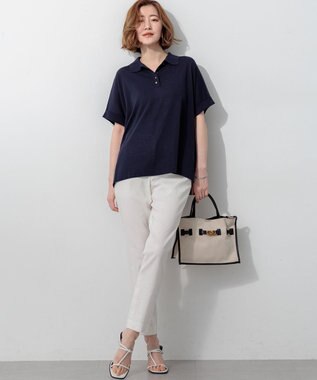 23区 【CanCam掲載】リネンレーヨンストレッチ テーパード パンツ オフ系