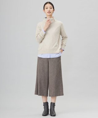 J.PRESS LADIES S 【洗える】SOFT TOUCH WOOL リブ切り替え ニット ベージュ系