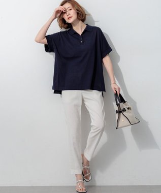 23区 【CanCam掲載】リネンレーヨンストレッチ テーパード パンツ オフ系