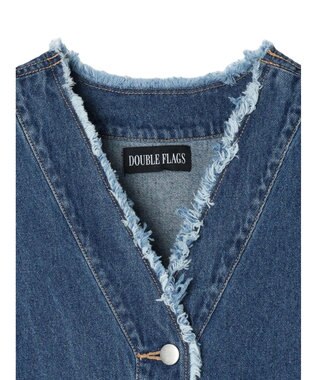 Green Parks ・Ｄｏｕｂｌｅ　Ｆｌａｇｓショルダーフリルデニムベスト Indigo