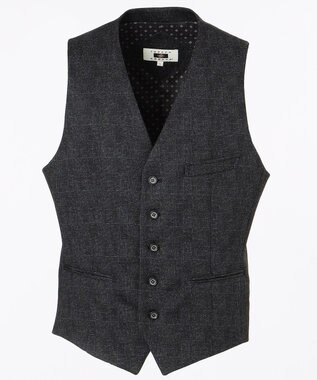 JOSEPH ABBOUD 【キングサイズ】ツィーディジャージー ベスト ネイビー系4