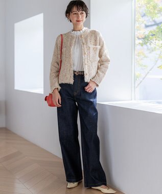 23区 S 【滝沢眞規子さん着用/VERY掲載/洗える】23区DENIM ストレッチ ワイドパンツ ネイビー系