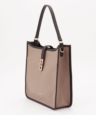 LA BAGAGERIE スクエアレザー2WAYショルダーバッグ グレージュ