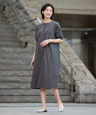 J.PRESS LADIES L 【洗える】ウェザーバイオエアフロー ワンピース グレー系