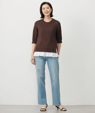 J.PRESS LADIES STARFALL ラメ ニット ダークブラウン系