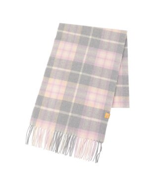 MOONBAT WEB限定【洗える】ミエル (miel) カシミヤ100％ チェックマフラー ライトグレー