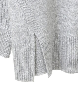 CRAFT STANDARD BOUTIQUE 編み違い斜めスリットニットチュニック Light Gray Mixture